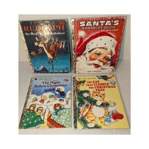 4 Vintage Little Golden Books Collectible Children's Picture